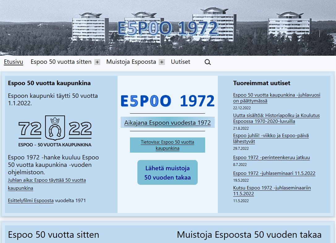 Espoo 50 Vuotta Kaupunkina juhlavuosi P ttyi Espoon Perinneseura